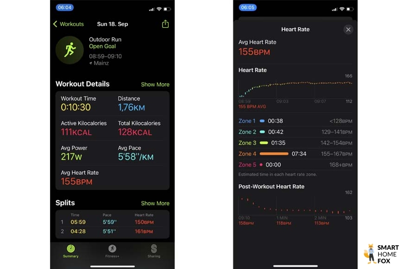 В приложении для тренировок можно увидеть зарегистрированный пульс.